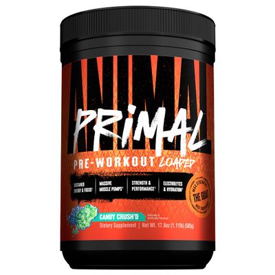 Animal Primal Muscle Hydration + Preworkout Powder  Contains Beta Alanine, 3DPump, Caffeine & Electrolytes  Improves Energy, Focus, Endurance & Absorption  New Candy Crushd Flavor, 17.8 oz