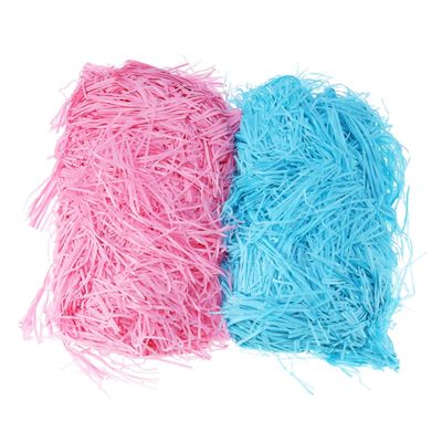 ORFOFE 2pcs Crinkle Cut Shredded Paper Filler for Gift Boxes Eco-friendly Lafite Grass Blue for Candy Packaging Basket Filling Decoration