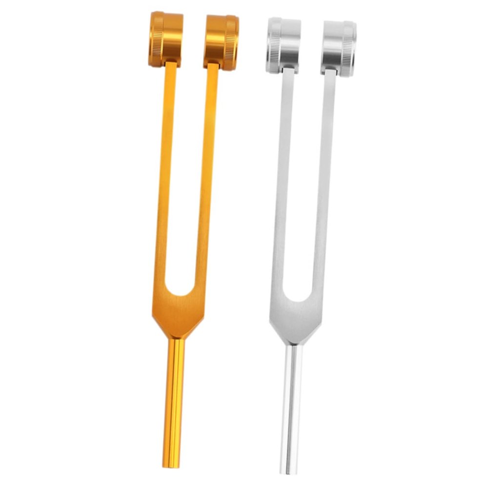 BIUDECO 2pcs Clinical Tuning Forks for Ear Cleaning and Nerve Sensory Testing Frequency Gold Professional Therapy Tools for Relaxation