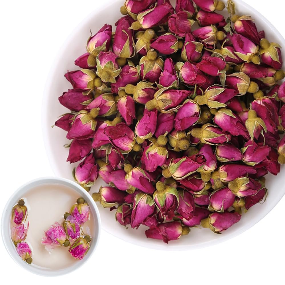 100% Pure Natural Dried Rose Buds - 50g/1.76oz- Premium Food-Grade Fragrant Rosebuds Dried Flowers - Perfect Choice for Rose Tea, Baking, Crafting, Soap Making