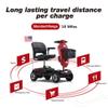 4 Wheel Mobility Scooter with Display, Foldable Electric Scooters for Seniors and Adults 400 lbs Max Weight, Lightweight and Portable, Rotating Seat, with LED Headlights and Basket (Red) view 3