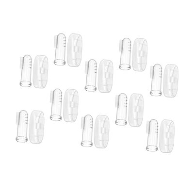 Gogogmee 10sets Silicone Finger Toothbrushes for Oral Care -Grade Teething Massagers with Storage Box Dual-Sided Design for Gums and Tongue Cleaning