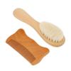 BIUDECO 2-piece Wool Brush Comb Set Detangler Brush for Boys and Girls Bathing Wooden Comb for Hair Care view 1