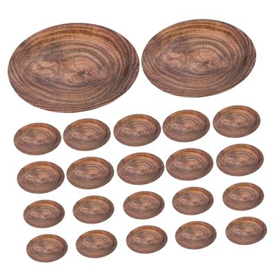 KOMBIUDA 20pcs Wood Grain Dinner Plates Stylish Disposable Party Tableware for Gatherings Picnics Events Elegant Paper Plates Rustic Design