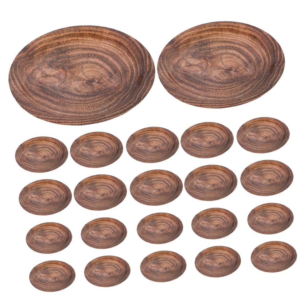 KOMBIUDA 20pcs Wood Grain Dinner Plates Stylish Disposable Party Tableware for Gatherings Picnics Events Elegant Paper Plates Rustic Design