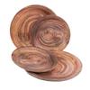 KOMBIUDA 20pcs Wood Grain Dinner Plates Stylish Disposable Party Tableware for Gatherings Picnics Events Elegant Paper Plates Rustic Design view 4