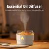 280ml Essential Oil Diffuser, 7 Color Flame and Timing Super Quiet Flame Waterless Auto Off Aromatherapy Humidifier for Bedroom and Spa(Black) (White) view 2