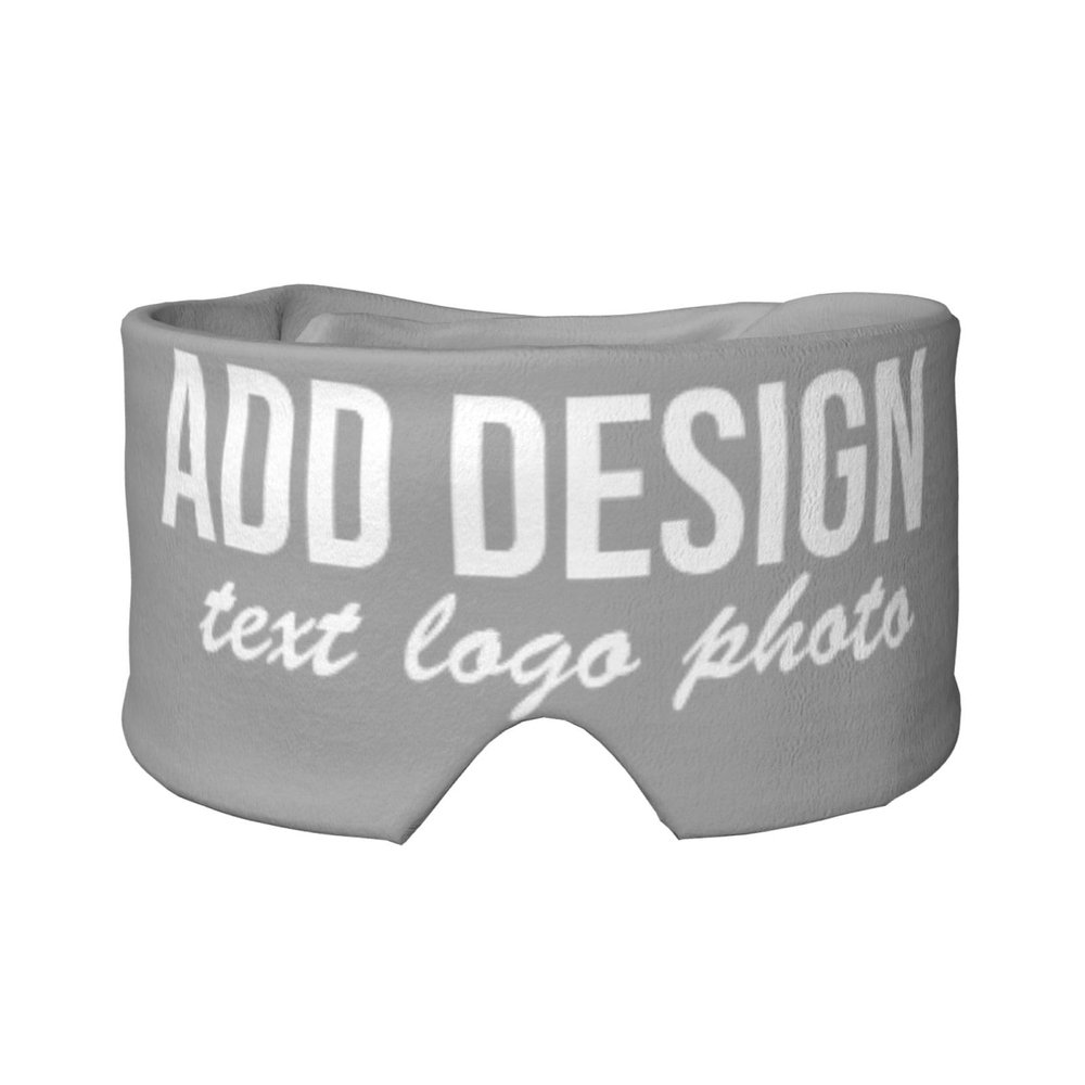 Custom Sleep Mask Design Your Own Image Logo Custom Eye Mask for Sleeping with Heads Adjustable Custom Your Own Text Photo Earmuffs for Sleep Ear Warmers for Men Personalized Image Photo Gray