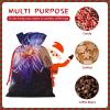NONHAI Christmas Gift Bags Drawstring Wrapping Bags Sea Anemone Xmas Goodie Bags Christmas Burlap Treat Bags for Christmas Presents Holiday Party Supplies Favors Bag view 4