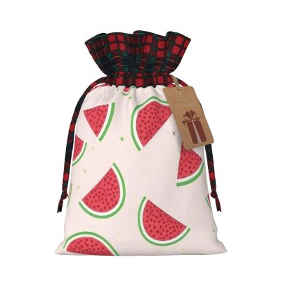 WZYCWB Pink watermelon Christmas gift bag, size 8.311.8 inches, can be used to hold candies, small gifts and party props