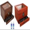 Handcrafted Spanish Cedar Glass Top Cigar Humidor Box & Cigar Humidor Reddish Brown(25-55 Cigars) and Two Humidor Solution view 1