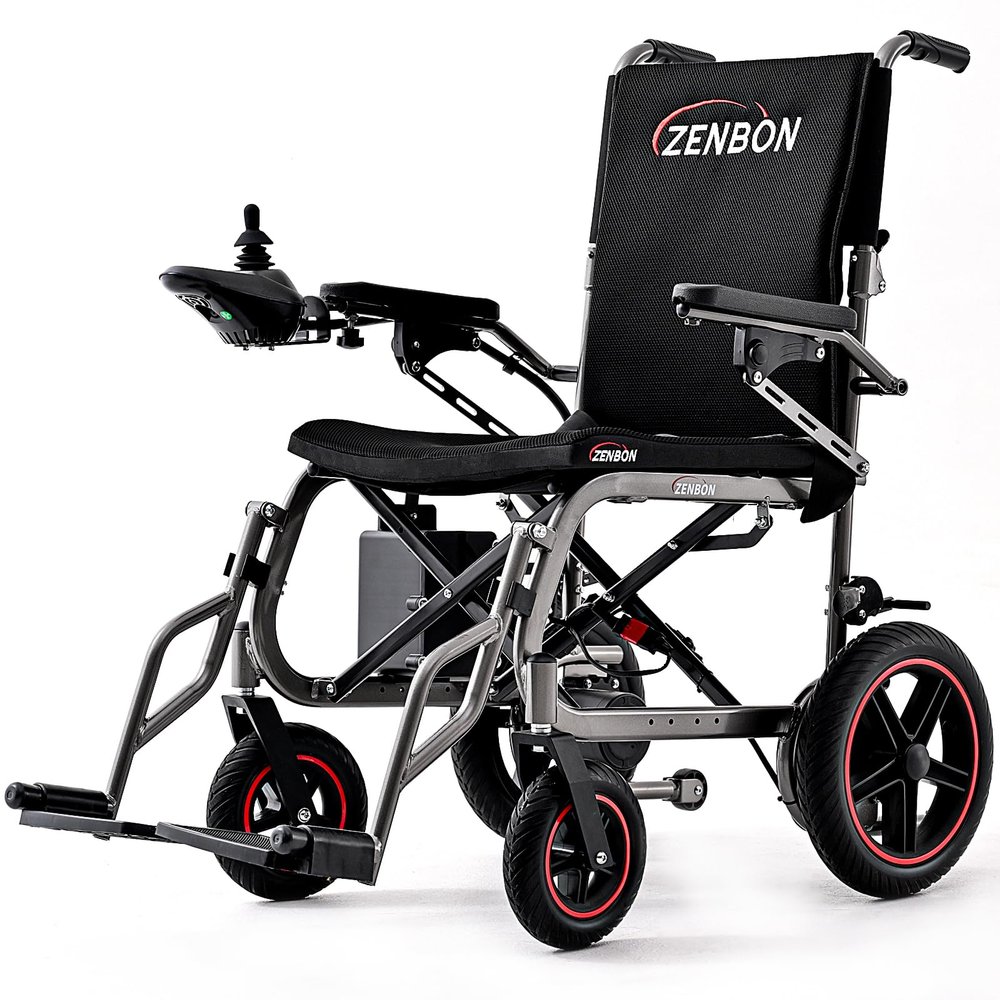 12 Miles Cruise Range ZENBON Electric Wheelchairs for Adults, Lightweight Foldable Powered Wheelchair, Intelligent Motorized Wheelchairs for Seniors,Portable All Terrain Electric Mobility Chair