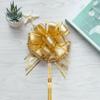 10 Pcs 16cm Large Organza Pull Bows Big Flower Bouquet Bows Florist Packaging Bows Hamper Basket String Bows Birthday Party Ribbon Bows for Decoration Golden view 2