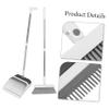 BUTIFULSIC 1set Ergonomic Broom and Dustpan Set for Home Office Cleaning Heavy-Duty Soft Bristles Convenient Storage White Foldable Design view 3