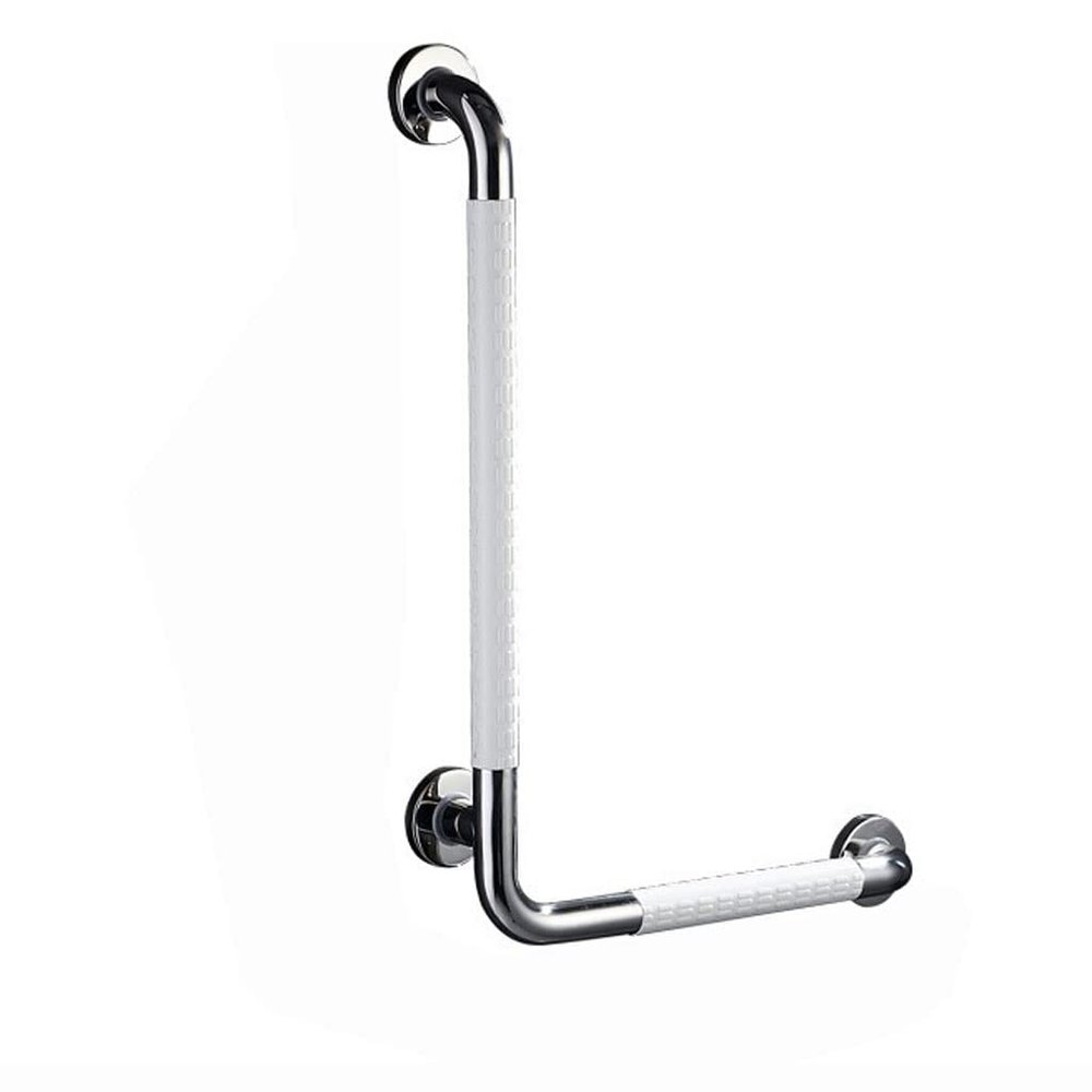 JFHEUEHY 19 * 27in L-Shape Grab Bars for Bathtubs and Showers,Stainless Steel Vertical Angle Grab Bars,Wall Mount Anti Slip Handicap Bathroom Handrails for Pregnant Woman,Seniors