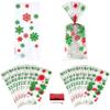 SaktopDeco 100 PCS Cellophane Bags Snowflake Gift Bags Colorful Snowflake Cellophane Treat Bags Candy Bags with Twist Ties for Party Supplies view 1