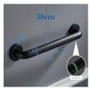 Grab Bars Handle Safety Support Hand Rails, Black Nylon Anti-Slip Grab Rails, Wall Mounted Stainless Steel Anti-skid Particles Handle ,Shower Safety Bathroom Handrail Fluorescent Circle (38/48/58 Cm view 3