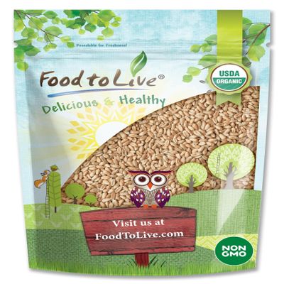 Food to Live Organic Soft White Wheat Berries, 1.5 Pounds  Premium Non-GMO Whole Grain Wheat for Milling, Sprouting, Cooking and Baking Bread. Kosher
