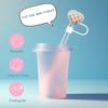 1pc 10mm Heart Pearl Straw Cover Lovely Drinking Straw Tips Cover Reusable Straw Protector Topper for 0.4in Straws Silicone Cup Accessories (B) view 3