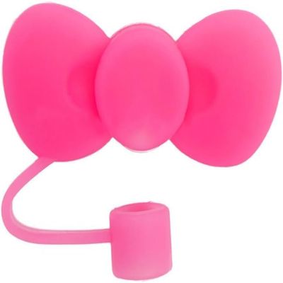 1Pc 10mm Pink Lovely Bow Straw Covers Cap Toppers Compatible with 30&40 oz Tumbler Cups,Lovely Bow Straw Covers Cap Toppers Compatible with 30&40 oz Tumbler Cups
