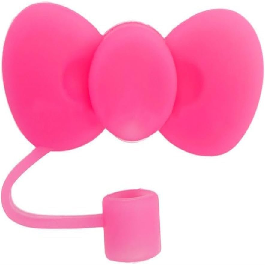 1Pc 10mm Pink Lovely Bow Straw Covers Cap Toppers Compatible with 30&40 oz Tumbler Cups,Lovely Bow Straw Covers Cap Toppers Compatible with 30&40 oz Tumbler Cups