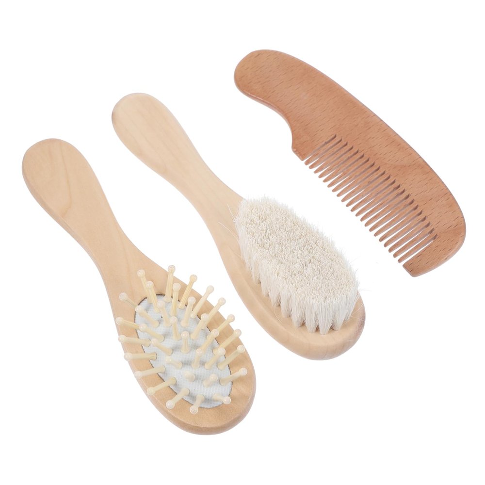 COOLHIYA 1set Brush and Comb Set Newborn Grooming Kit Bristle Hair Brush and Bathing Comb for Gentle Care and Deep Cleaning