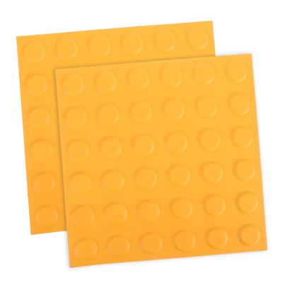 CHILDWEET 2pcs Tactile Sensory Paving Tiles for Indoor Pathways Blind Navigation Assistance with Elegant Design Solid Orange Pads for Visually Impaired Users