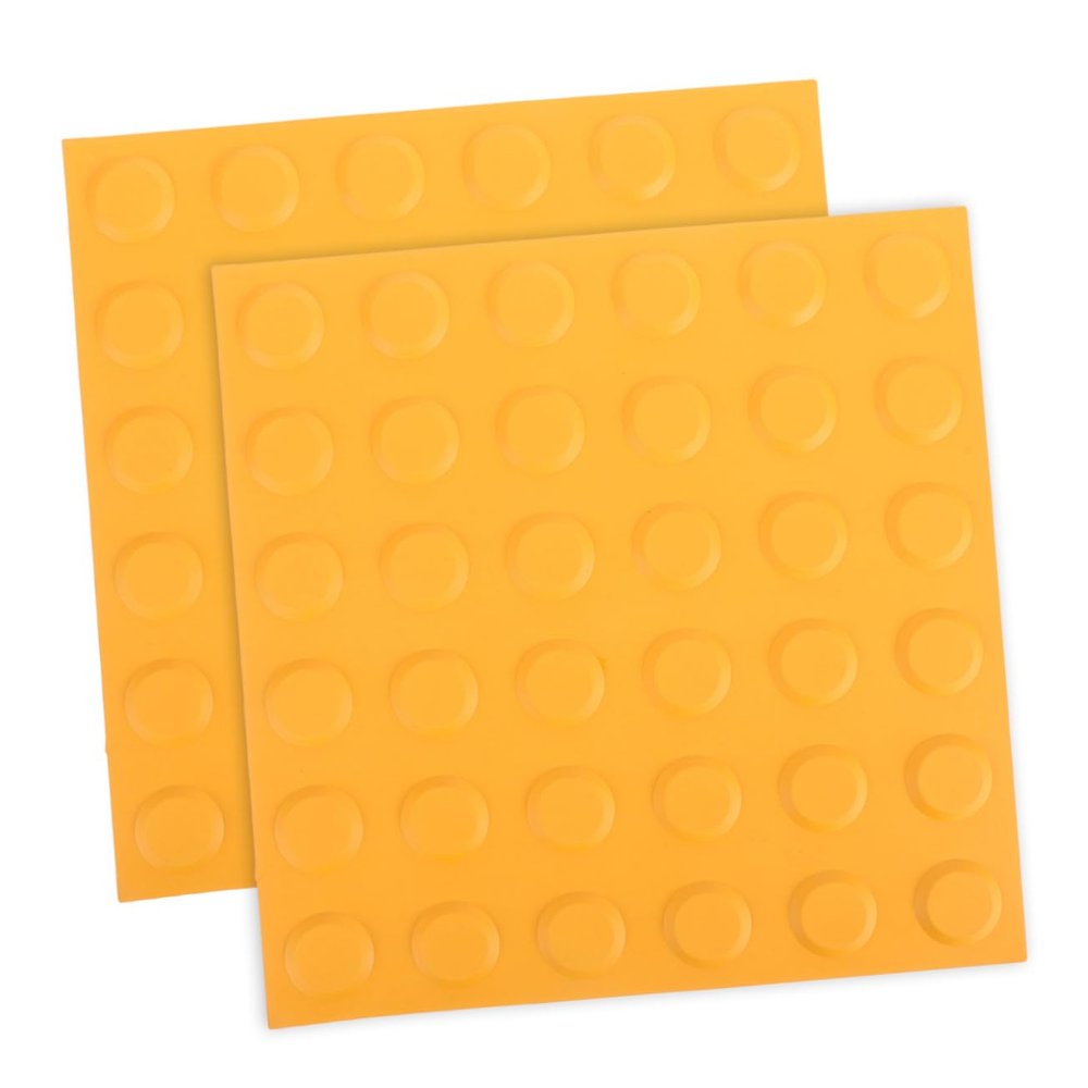 CHILDWEET 2pcs Tactile Sensory Paving Tiles for Indoor Pathways Blind Navigation Assistance with Elegant Design Solid Orange Pads for Visually Impaired Users