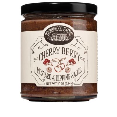 Brownwood Farms Flavored Mustard, Made in Small Batches, Sweet, Hot, Creamy and Delicious, From the Great Lakes Region (Cherry Berry, 10 Ounce)