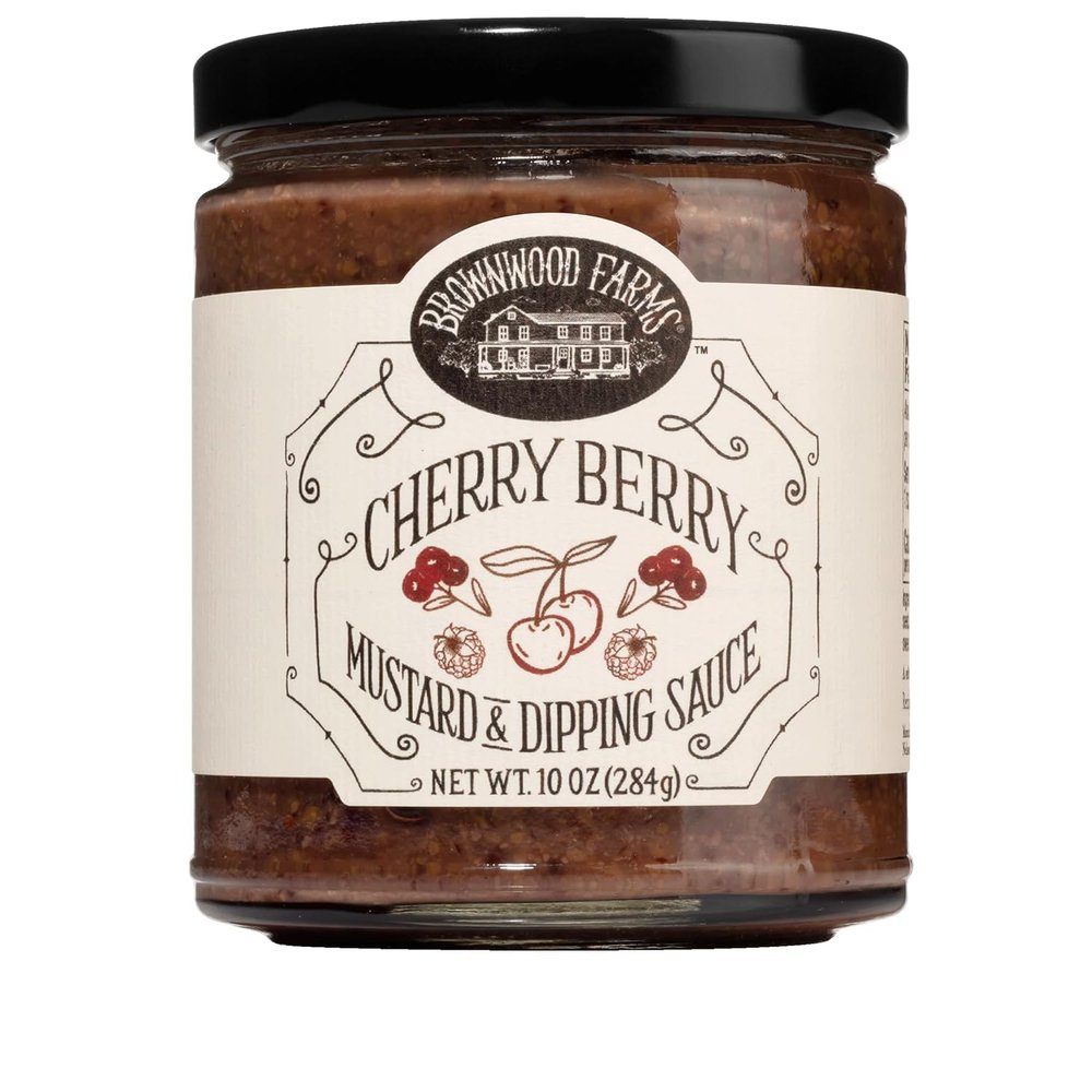 Brownwood Farms Flavored Mustard, Made in Small Batches, Sweet, Hot, Creamy and Delicious, From the Great Lakes Region (Cherry Berry, 10 Ounce)