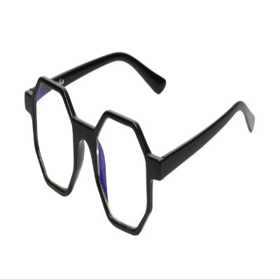 Calabria Hexagonal Blue Light Blocking Reading Glasses with Clear Lenses Black | Retro Geometric Frame | Computer Reading Glasses | Magnification 4.50x