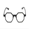 Calabria Hexagonal Blue Light Blocking Reading Glasses with Clear Lenses Black | Retro Geometric Frame | Computer Reading Glasses | Magnification 4.50x view 2