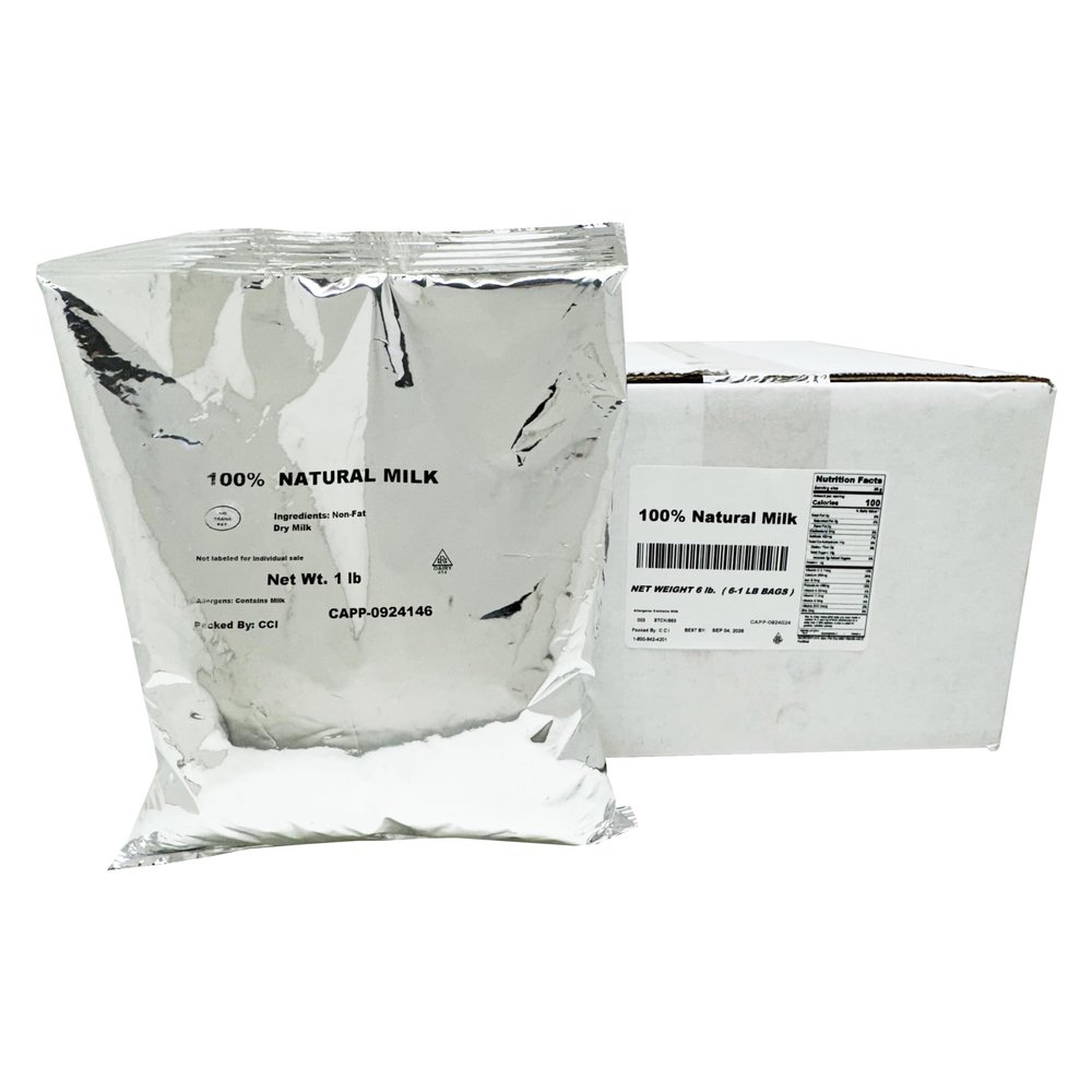 Brickhouse 100% Natural Milk Powder Nonfat Dry Milk for Bean-to-Cup Machines, Cooking & Baking, 6/1lb Bags