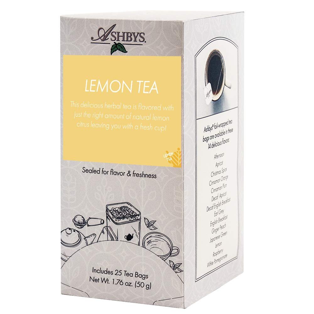 Ashbys Tea Lemon Herbal Tea Bags - 25 Count Box