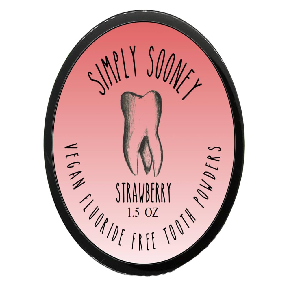 Simply Sooney Remineralizing Vegan Mineral Tooth Powder I Strawberry Formula for Kids I Natural Whitening I Stronger Teeth 1.5oz (1.5 oz jar)