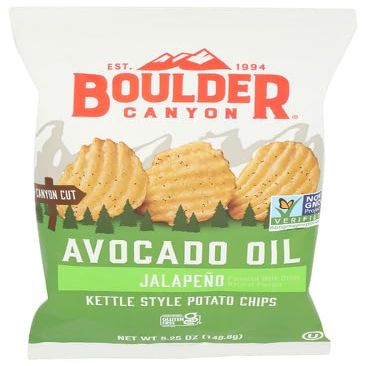 BoulderCanyon Jalapeno Chips Avocado Oil 5.25 oz (Pack of 12)