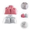 TOPPERFUN 6pcs Drawstring Jewelry Pouches Soft Velvet Storage Bags for Small Items for Favor and Organizing Gray Velvet Drawstring Bags view 2