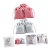 TOPPERFUN 6pcs Drawstring Jewelry Pouches Soft Velvet Storage Bags for Small Items for Favor and Organizing Gray Velvet Drawstring Bags view 3