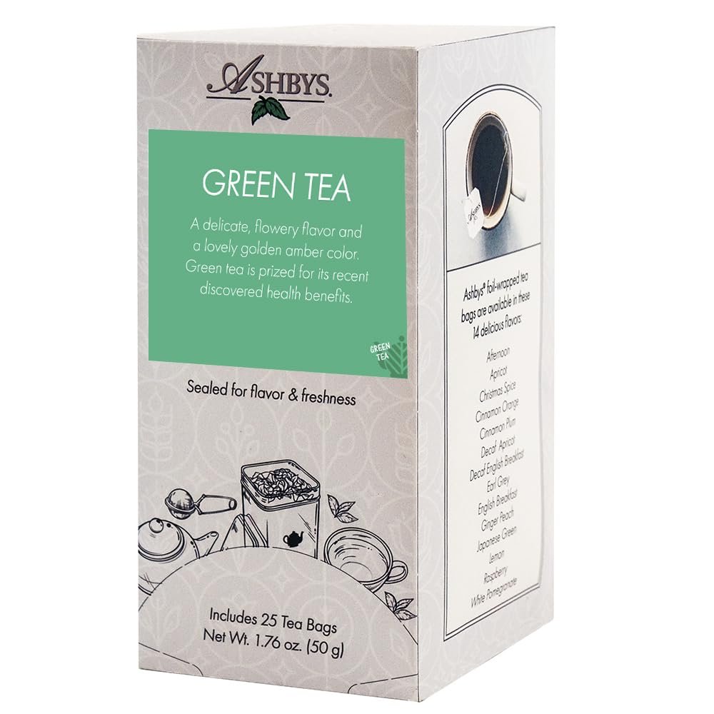Ashbys Tea Green Tea Bags - 25 Count Box