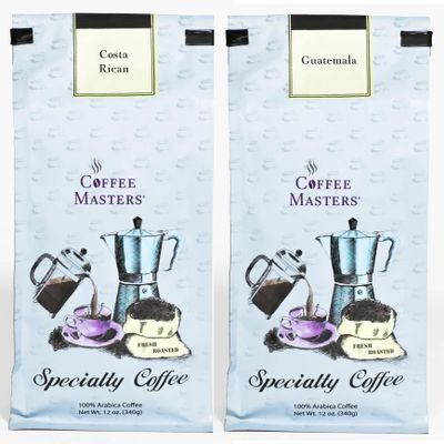Coffee Masters Central America Coffeee Sampler - Costa Rica and Guatemala12 oz Ground Coffee
