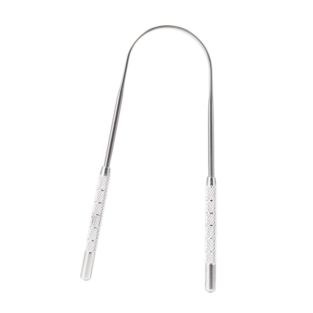 2pcs Reusable Stainless Steel Tongue Scraper for Bad Breath Relief Ergonomic Tongue Cleaning Tool Grade Design for Adults Easy to Use and Clean