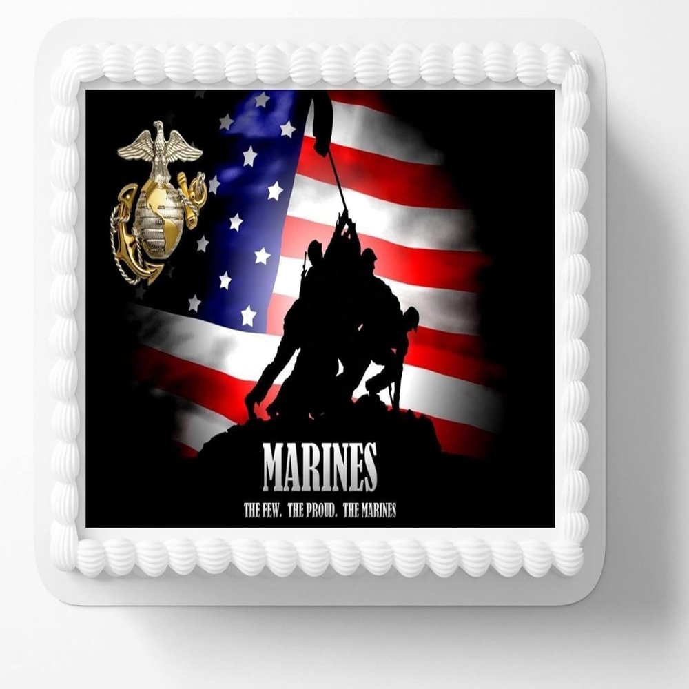 1/2 Sheet Marines Congratulations Happy Birthday Edible Cake Topper Edible Cake Toppers Frosting Sheet Icing Paper Cake Decoration