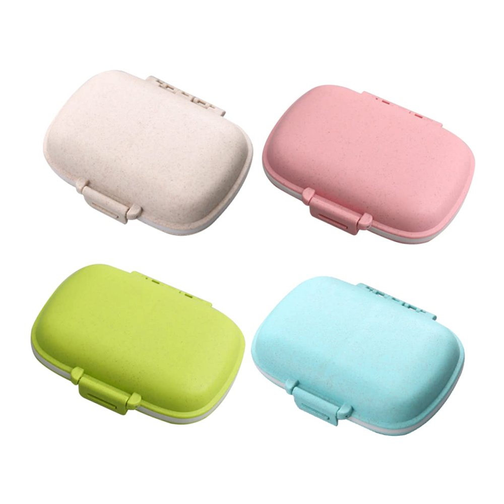 BCOATH 4pcs Portable Medicine Organizer for Travel Compact Pill Holder with Sealing Function for Vitamins and Supplements Outdoor Medicine Storage