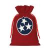 QASNLU Tennessee state flag print Christmas pull string flax bag with tag party gift bag.Wedding festival packaging view 2