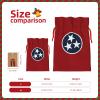 QASNLU Tennessee state flag print Christmas pull string flax bag with tag party gift bag.Wedding festival packaging view 4
