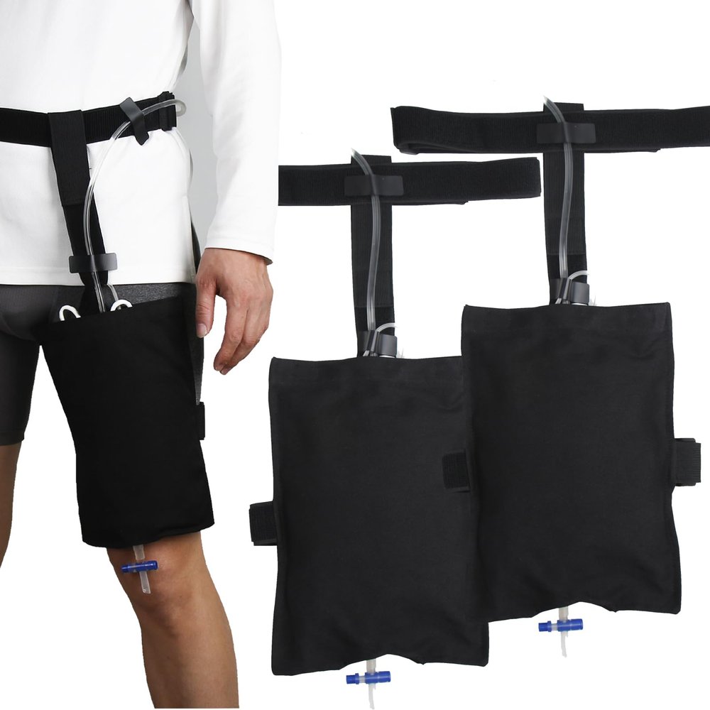ZXMOBY Urinary Drainage Bag Cover,Catheter Stabilization Device,Catheter Sleeve Urine Leg Bag Holder,Catheter Supplies,Catheter Bag Covers, Soft Diving Fabric, 2 Count,Recommended for Urologists