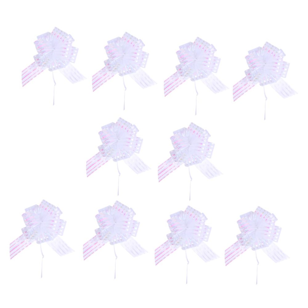 COHEALI 10pcs Yarn Pull Bows for Wedding Large Snow Yarn Handmade Decorative Pull Bows White