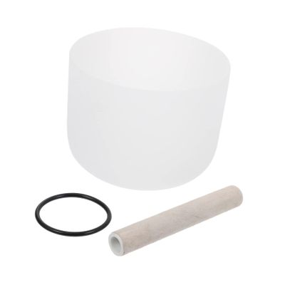 Parliky White Singing Bowl with Stick for Yoga Meditation Relaxing Sound Therapy Crystal Chakra Healing Home Use and Decor