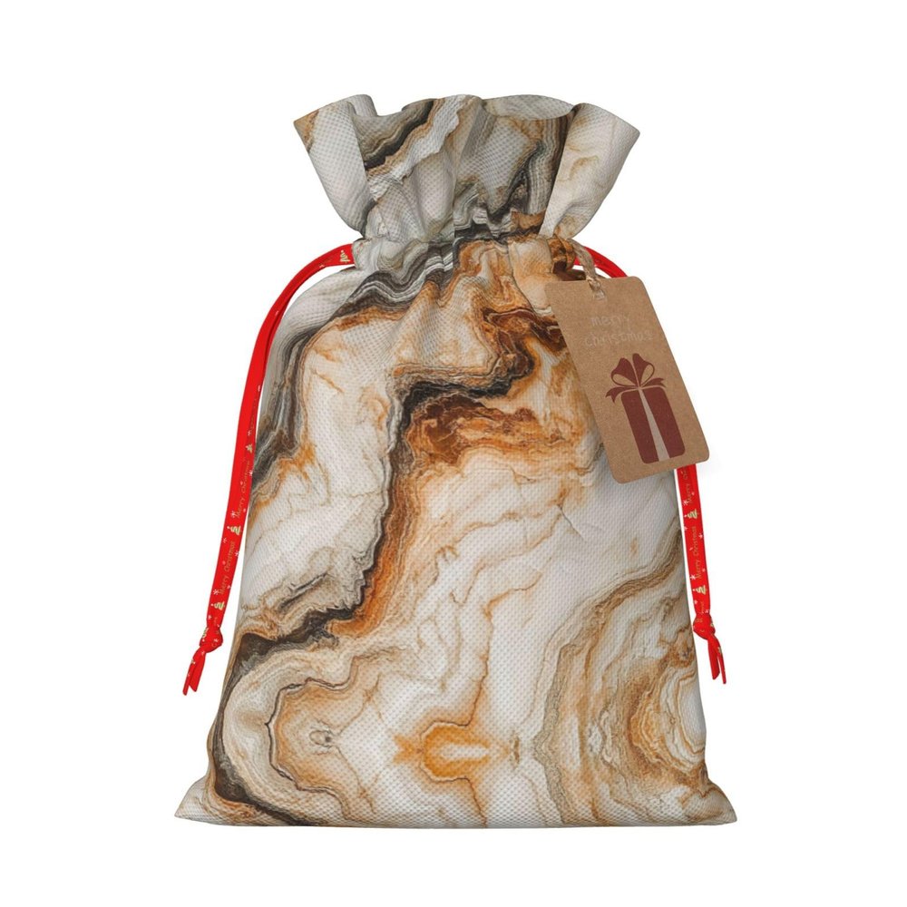 AKDODK Marble Mixed Print Personalized Christmas Gift Bags,Holiday Drawstring Gift Bags For Xmas Presents Party Favor
