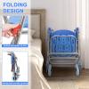 qorkhogr 4 in 1 Shower Chair with Wheels,Foldable Bedside Commode Wheelchair for Elderly and Disabled Shower Commode Wheelchair with Arm Backrest Footrest Raised Toilet Seat Raiser for Senior Blue view 3